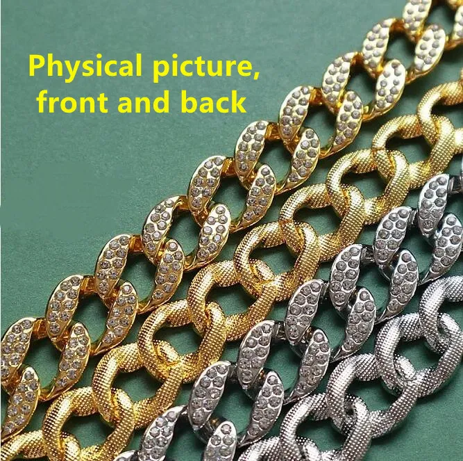 2021 12MM Miami Cuban Link Chain Necklace Bracelets Set For Mens Bling Hip Hop iced out diamond Gold Silver rapper chains Women Lu252Q