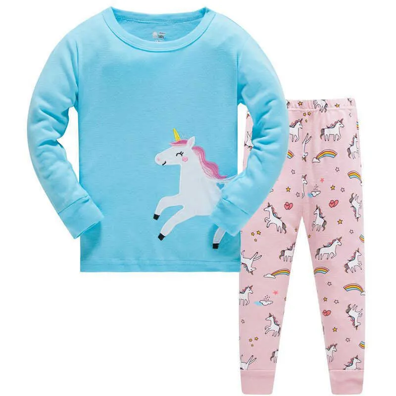 Bébé vêtements de nuit 2 pièces ensemble haut et bas maison pyjamas automne printemps enfants vêtements hibou imprimer mignon animaux tenues 210529