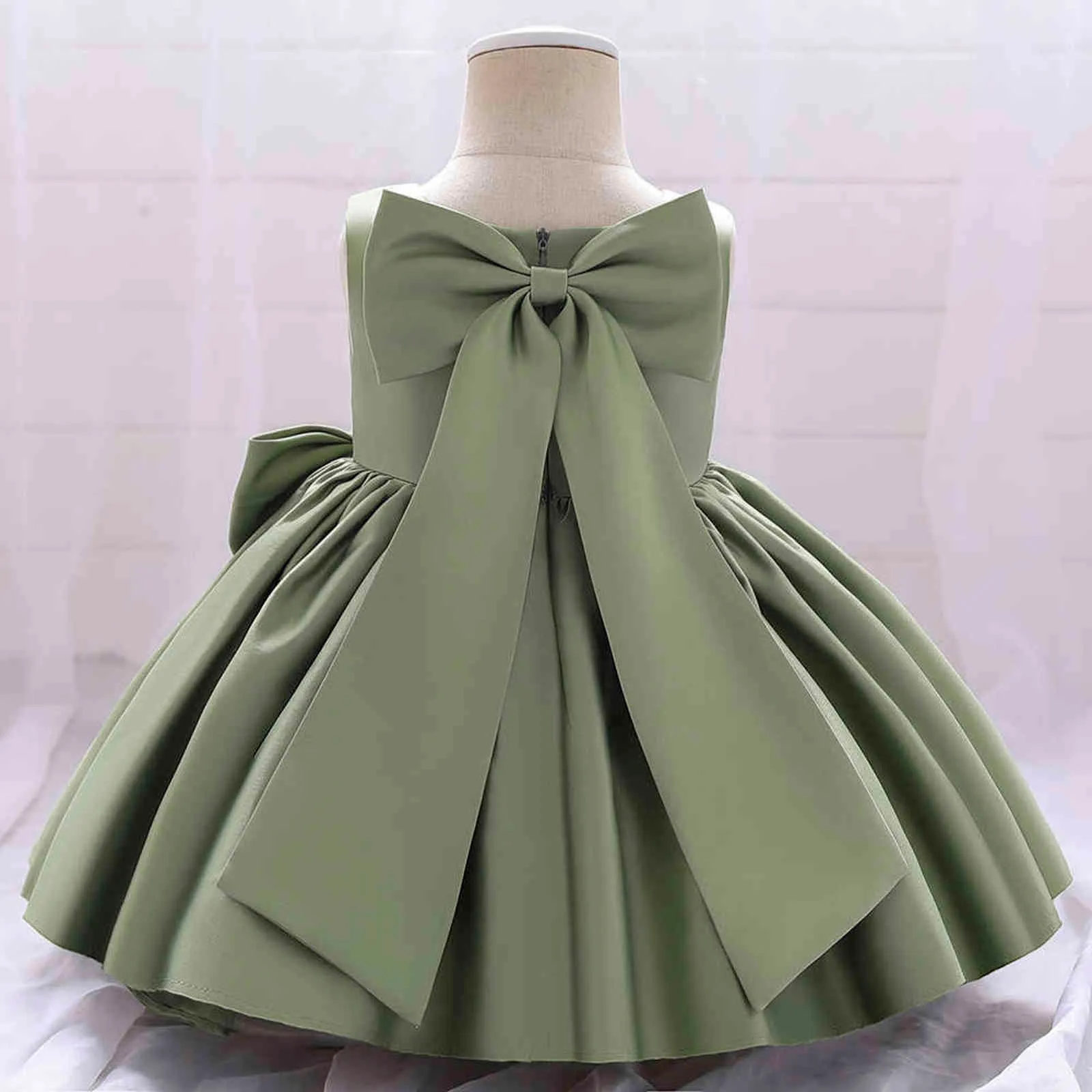 Bambino Del Bambino Delle Ragazze Bianco Battesimo Abito Neonato Principessa 1st Compleanno Bownot Battesimo Ball Gown Bambini Abiti Baby12 24M G1129