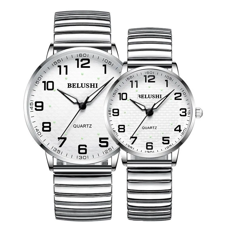 Zegarek zegarki parowe zegarki dla mamy taty stalowe wodoodporne wielkie tarcze Luminous Date Clock Mężczyzna Hodinky Fashion Quartz Lovers220k