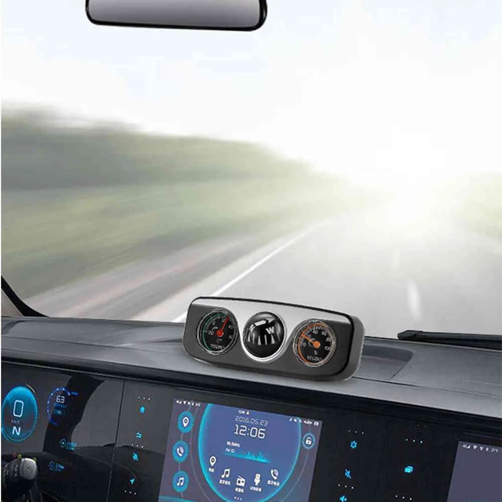 3 In 1 Fahrzeug Navigation Ball Kompass Thermometer Hygrometer Auto Innen Zubehör Auto Multifunktionale Reise Werkzeug