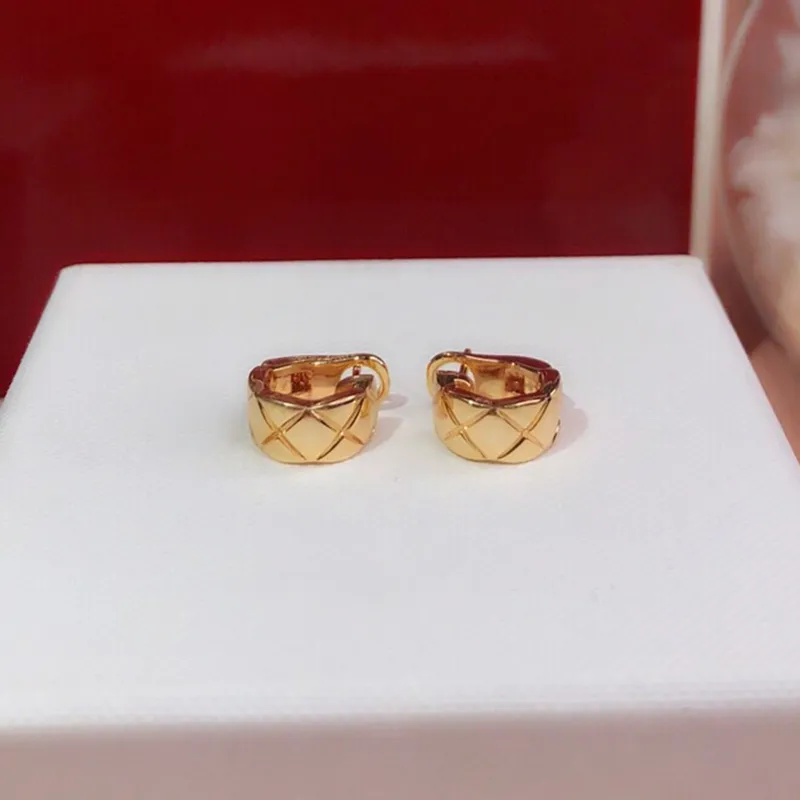 2021 tendência marca pura 925 prata esterlina jóias cor de ouro brincos para mulheres losango design festa de casamento pino de orelha c305f