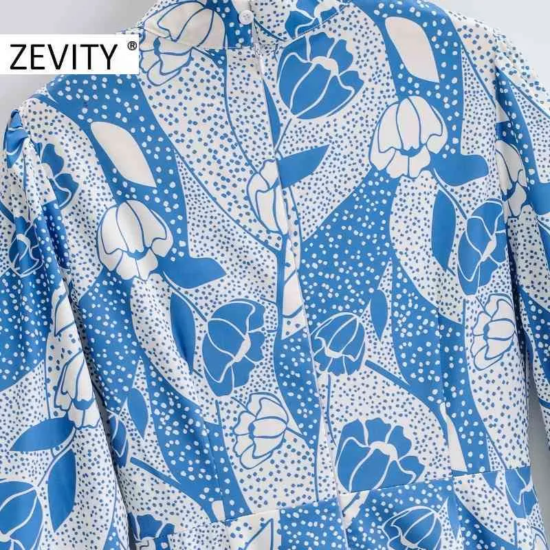 Women Euro Style stand collar printing chic A line Dress Female long sleeve Vestidos Casual slim brand Dresses DS4313 210420
