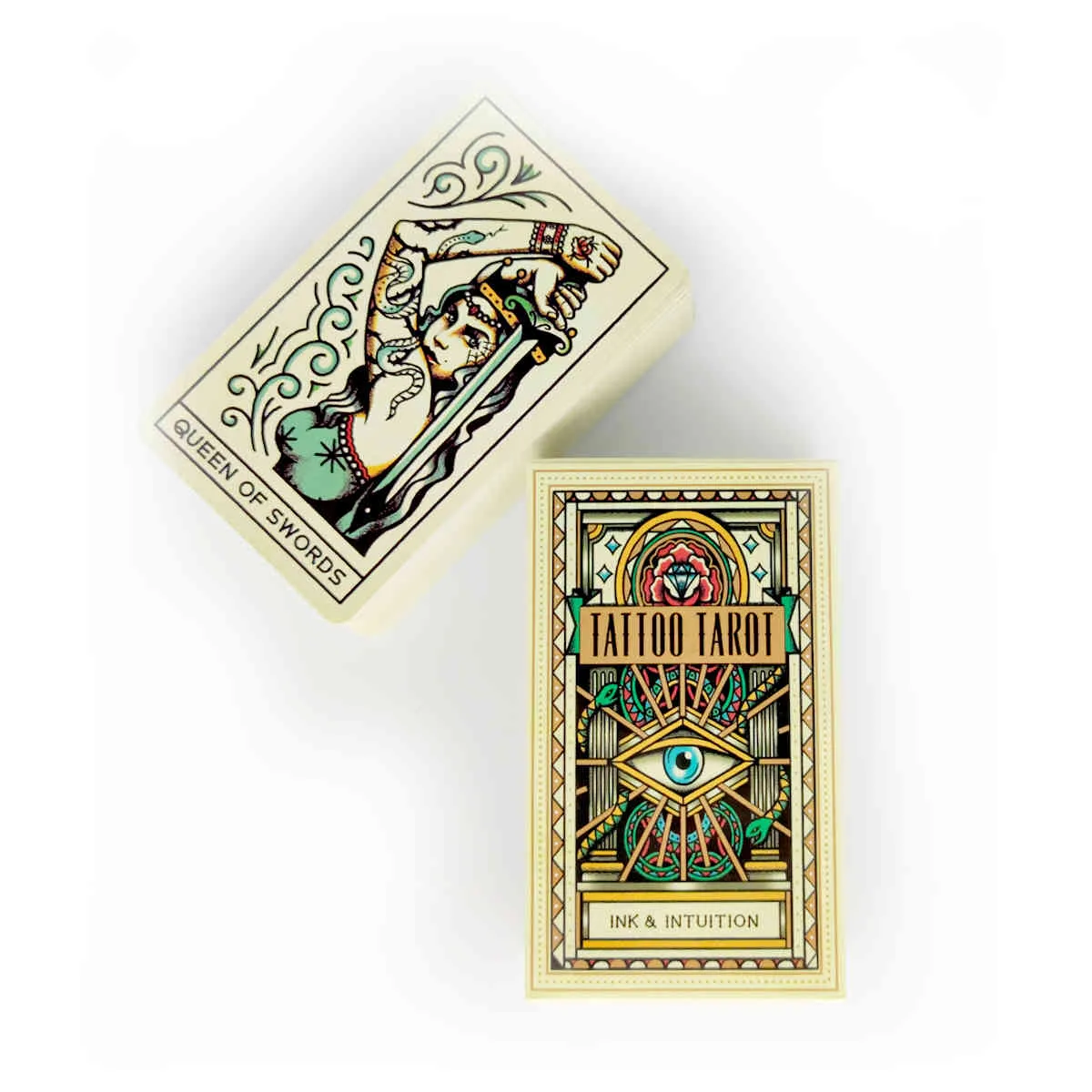 Tatouage Tarot Cartes Mystical Guidance Divination Entertainment Party Jeu de société Guide PDF Prend en charge la vente en gros 78 feuilles / boîte