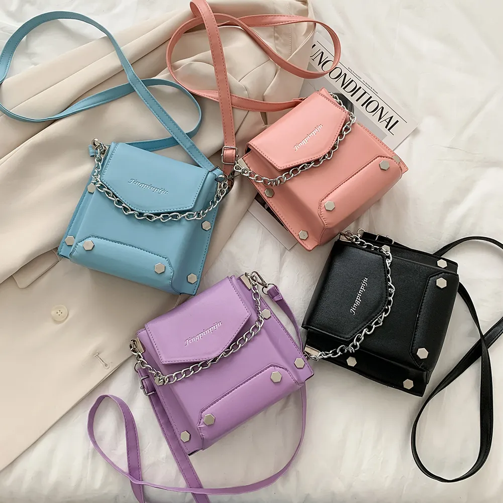 New Fashion Leather Crossbody Handbag For Women Casual Solid Color Female Small Shoulder Satchel Bag Messenger Bag