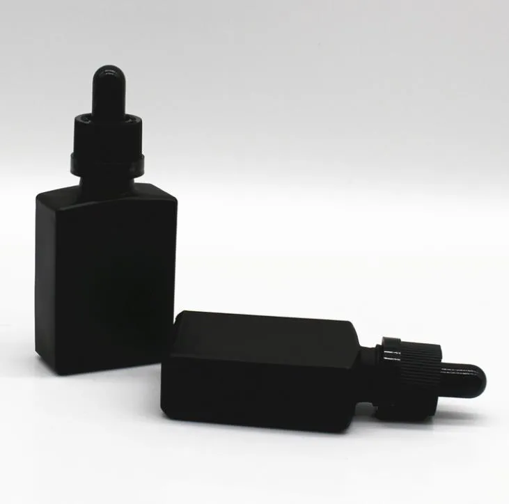 30 ml schwarze Milchglas-Tropfflaschen für flüssige Reagenzien, quadratische Parfümflasche für ätherische Öle, Rauchöle und Flüssigkeiten, Fläschchen SN441