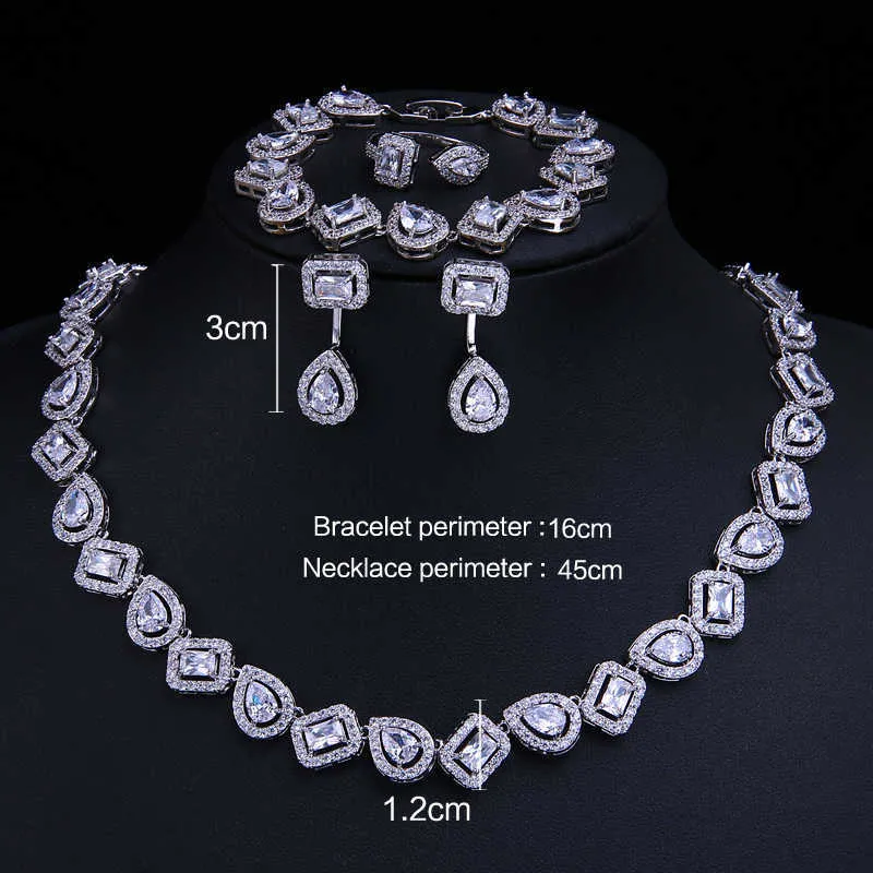 Bettyue Classic Appearance With Rectangle And Waterdrop Shape Full Of CUbic Zircon Elegant Jewelry In Banquet Four piece Sets H1022