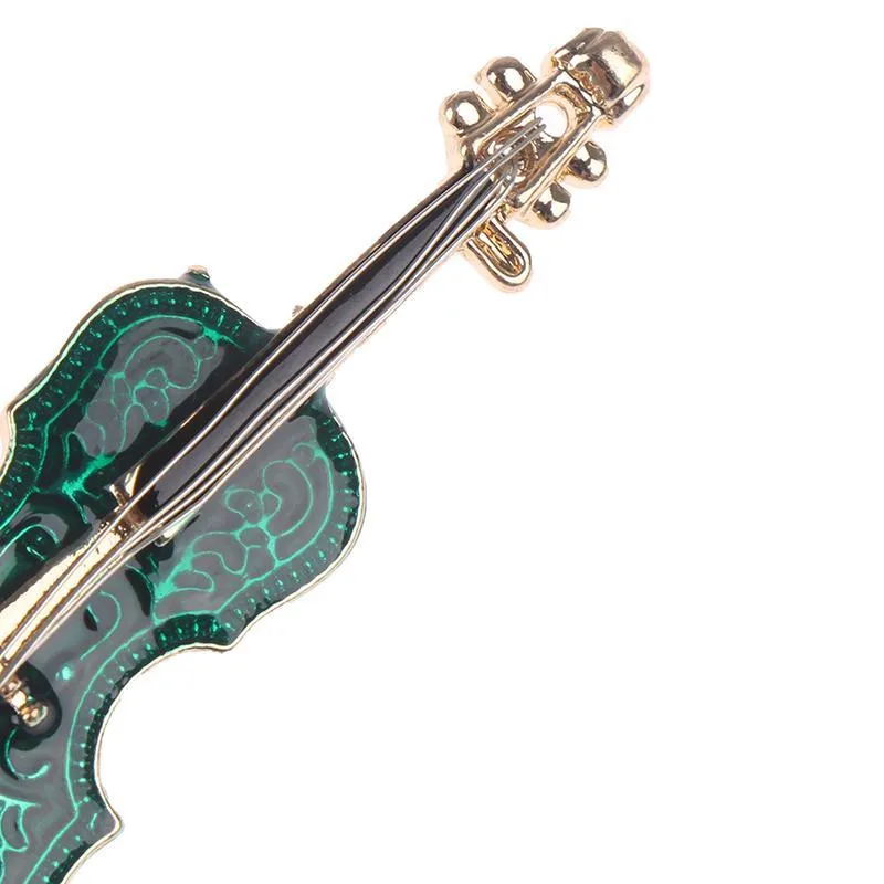Pins, Brooches Musical Violin Enamel Alloy Brooch Pins Girls Scarf Sweater Clips Badges Jewelry 