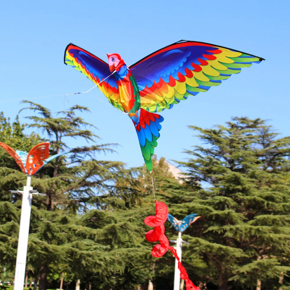 3D Parrot Kite Single Line Flying Kites With Tail and Hantera Kite Children Flying Bird Kites Outdoor Adult Kids Interactive Toy2937005656