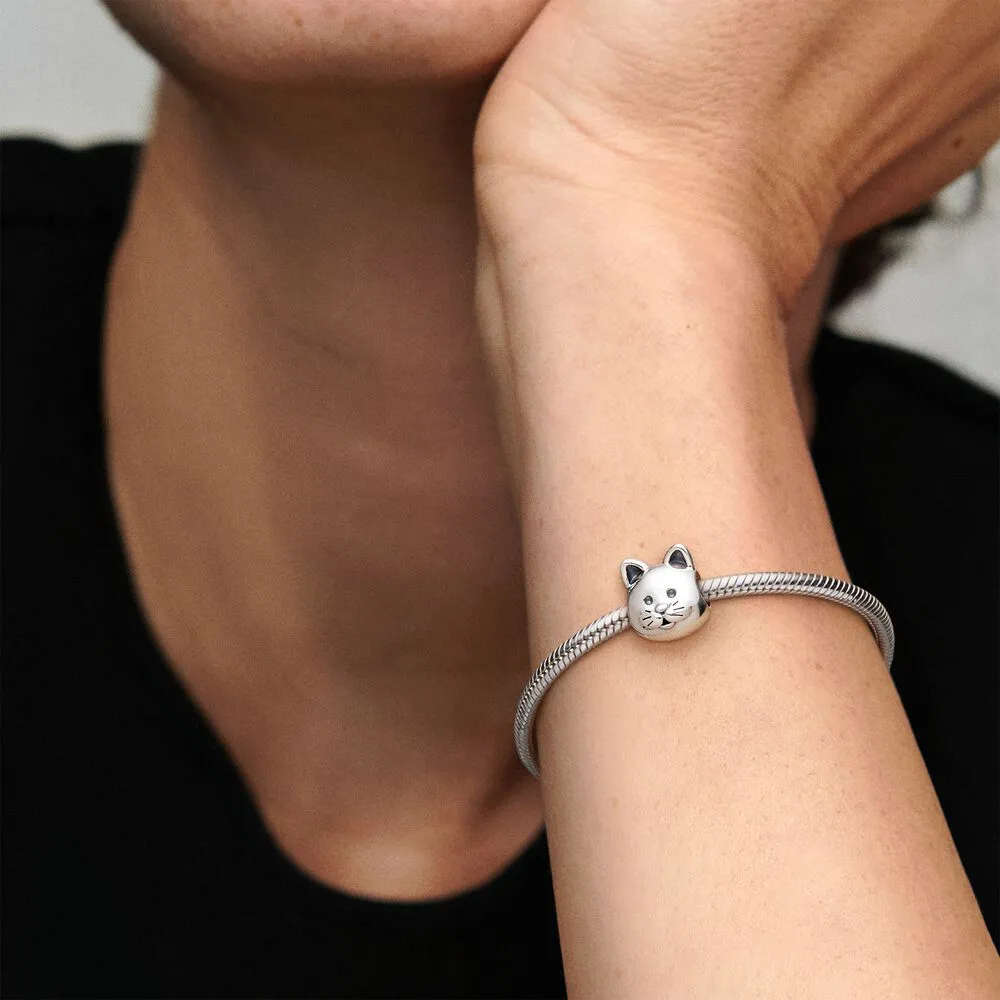 100% 925 Sterling Silber Niedliche Katzenzauber original Europäische Charme Armband Mode Frauen Hochzeit Engagement Schmuckzubehör183y