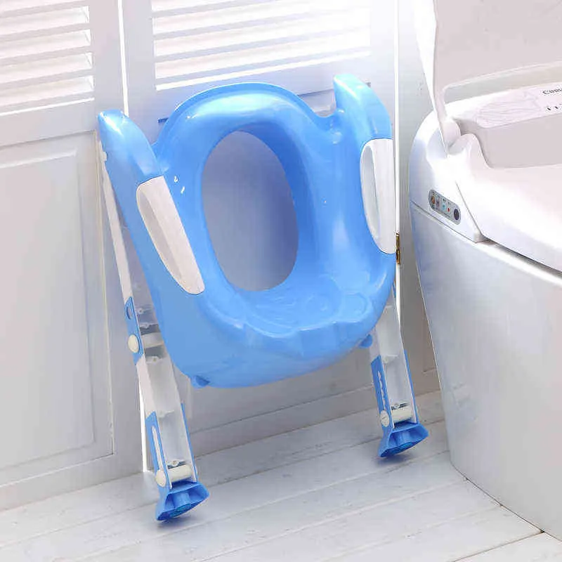 2 färger träningssäte barn med justerbar stege spädbarn toalett vikning 211028
