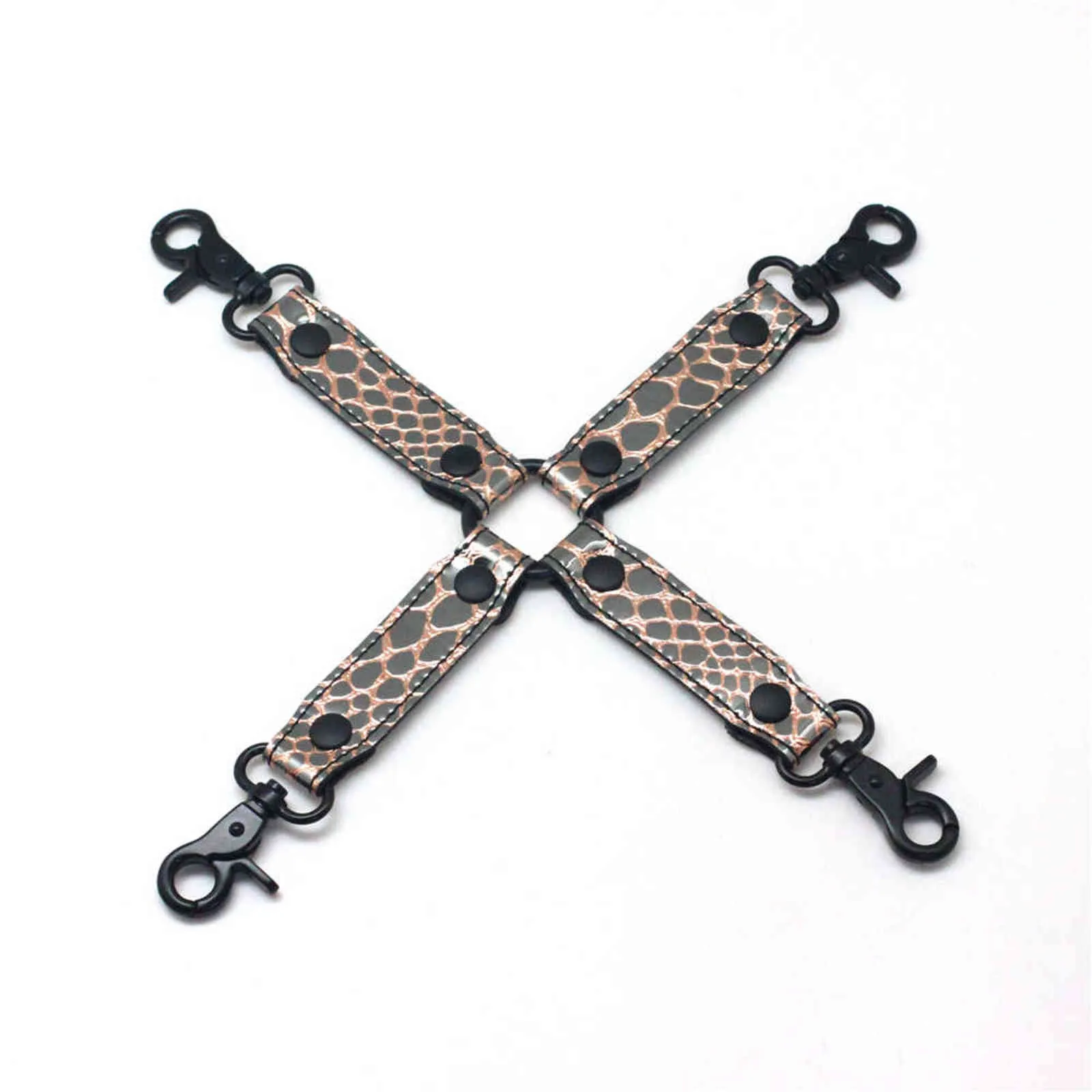NXY Vuxenleksaker Svart stenmönstrad PU Hogtie och hårdvara BDSM Bondage Flirta Fetisch Sexleksak 1201_voghion.com