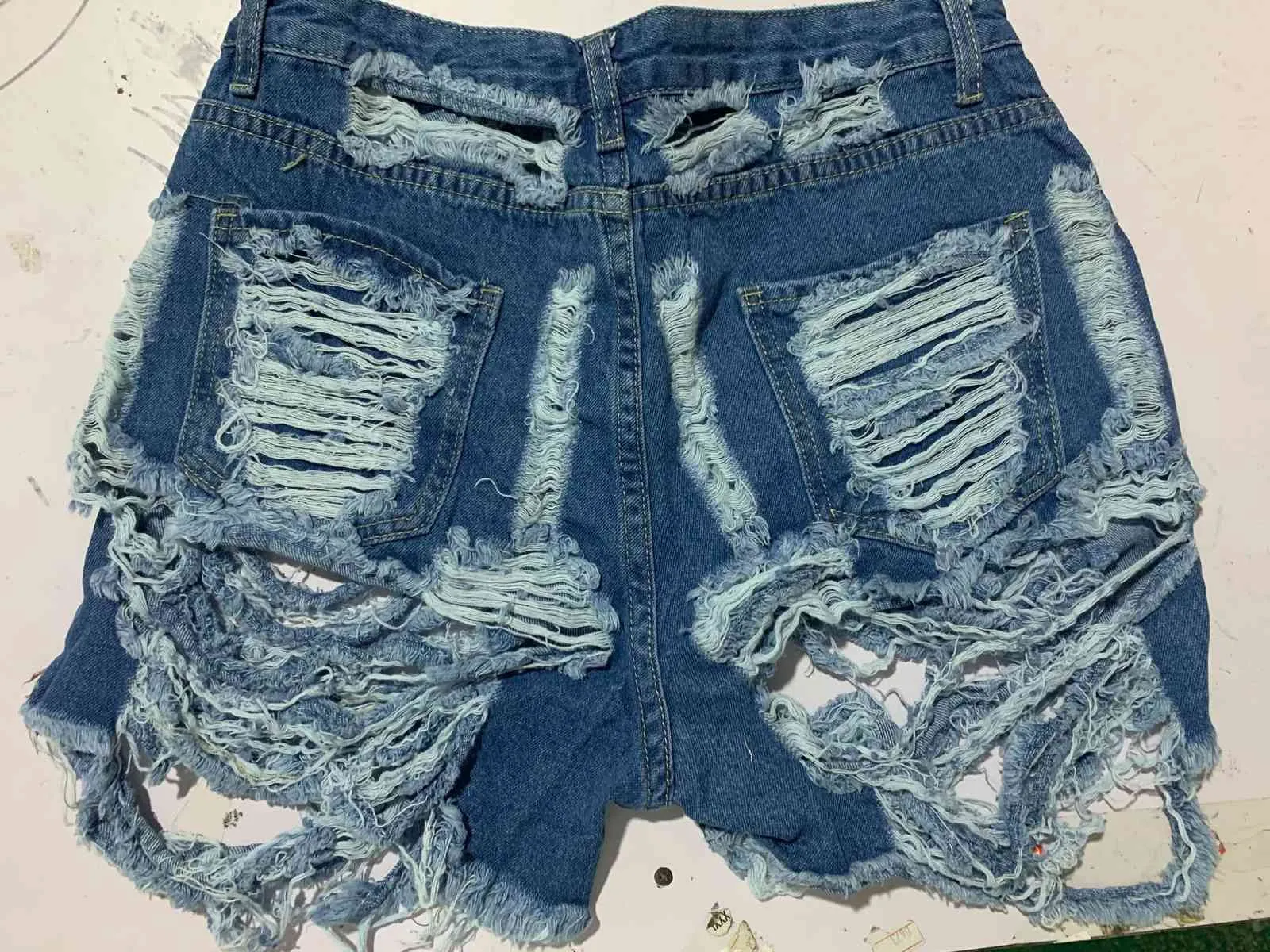 Women Shorts Jeans Fringed Shorts Trousers Pants With Holes Denim Women Plus Size Casual Elastic Sexy Packet Club 131
