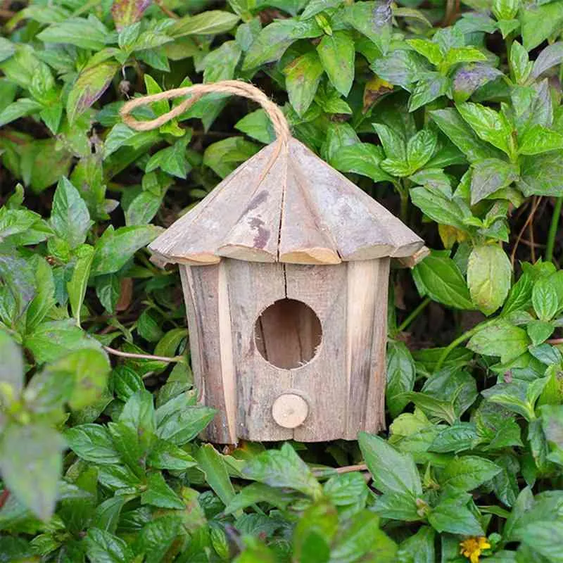 Hanging Nest Outdoor Wooden House Ventilated For Small Birds Chickens Sparrows Courtyard Garden Decor Supplies3927569