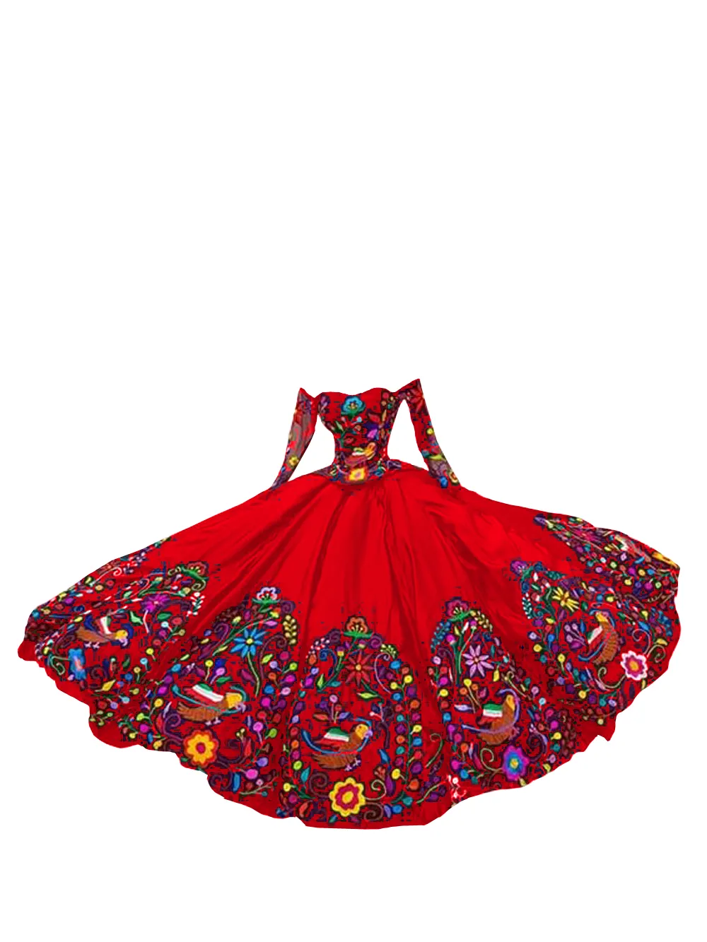 2023 Vintage långa ärmar quinceanera klänningar mexikansk stil charro off axelblommor broderad satin snörning boll klänning prom s274y