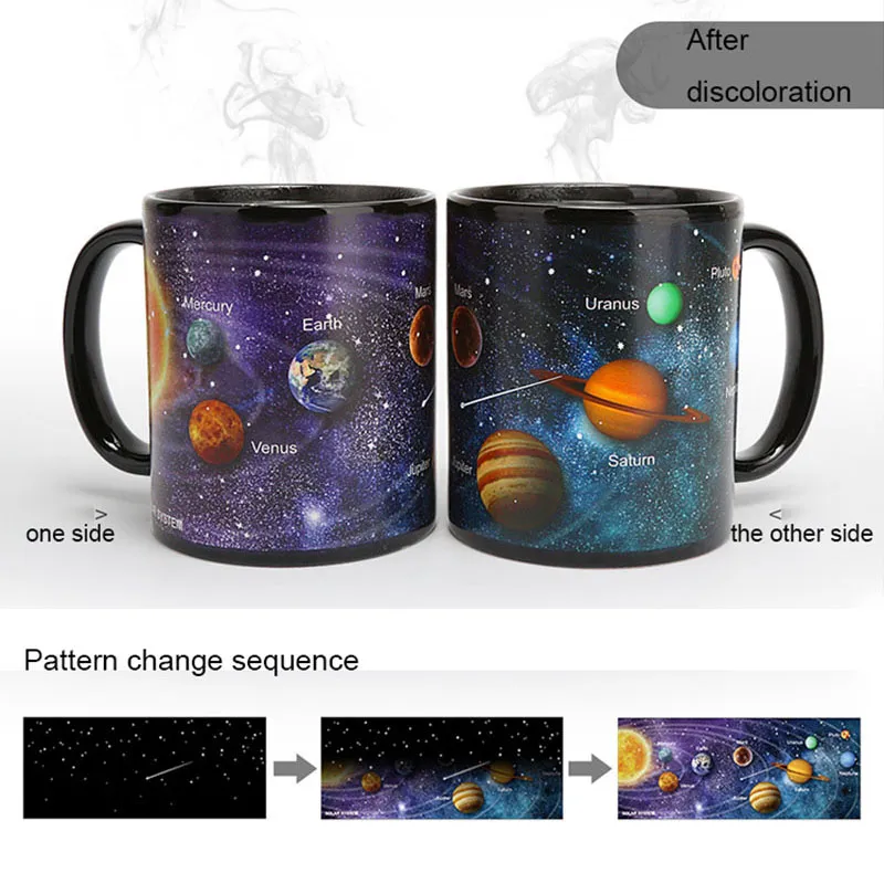 Univers de luxe créatif en céramique couleur changeante tasse à café 330 ml Portable jus tasses à lait voyage ménage bureau tasses à eau