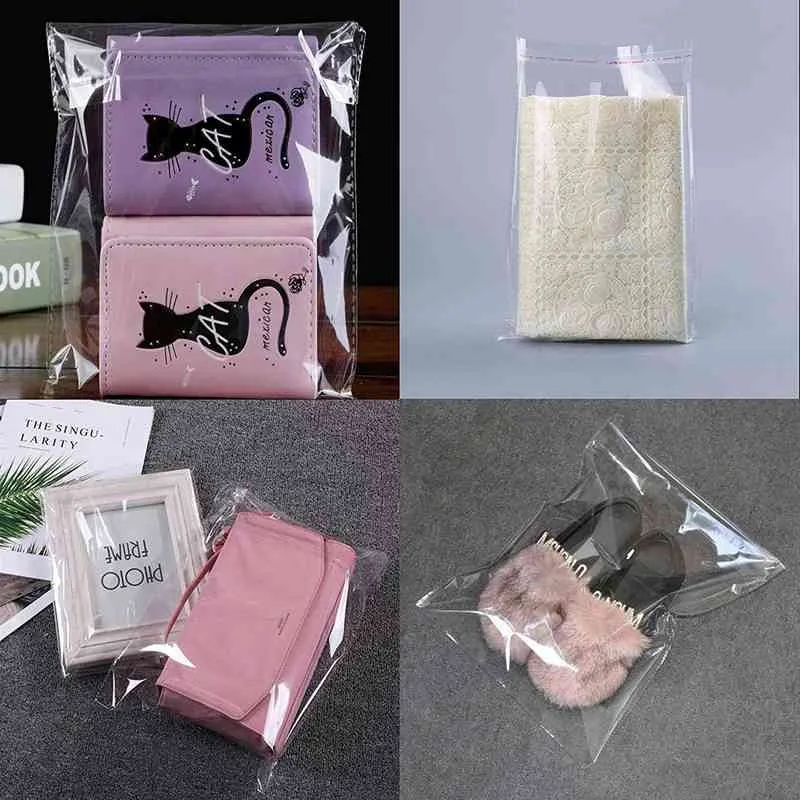 Transparent Self Sealing Large Self Adhesive Plastic Bags Jewelry Party Wedding Gift Bag Candy Packaging Cellophane Bag H1231