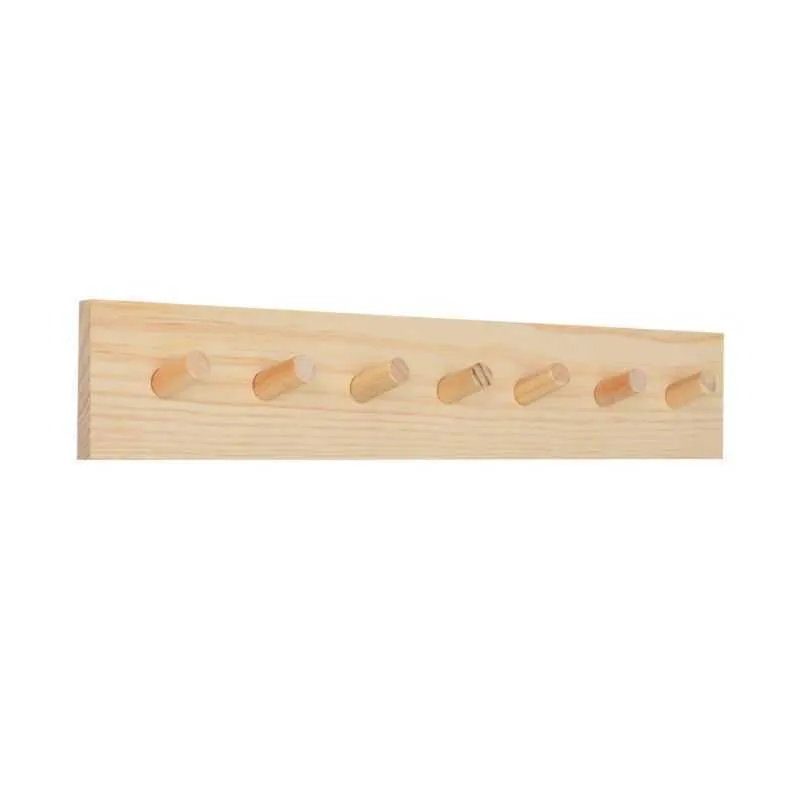 Nordic Style Solid Wood Hook Door Hanger Vägg Hängande Rack Dekorativ kapp Key s 210705