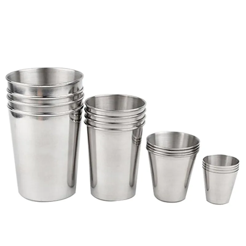 Stainless Steel Flexible Folding Mugs Ourdoor Travel Camping Cup With Keychain Portable Foldable Drinkware
