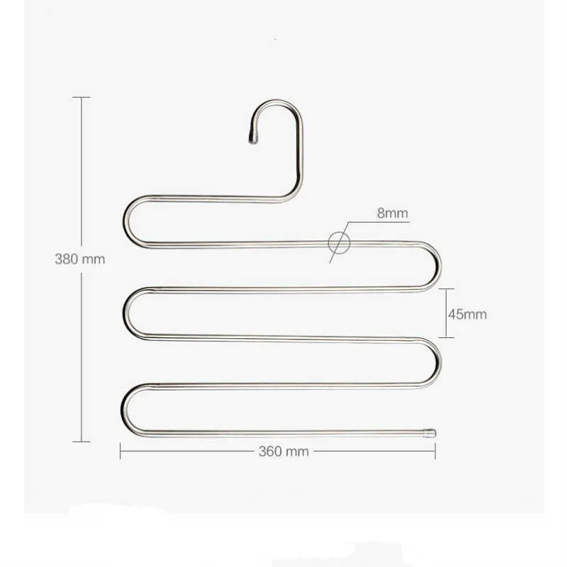 Appendiabiti adulti multistrato multistrato Stype portapantaloni in acciaio inossidabile senza traccia 2110266527751