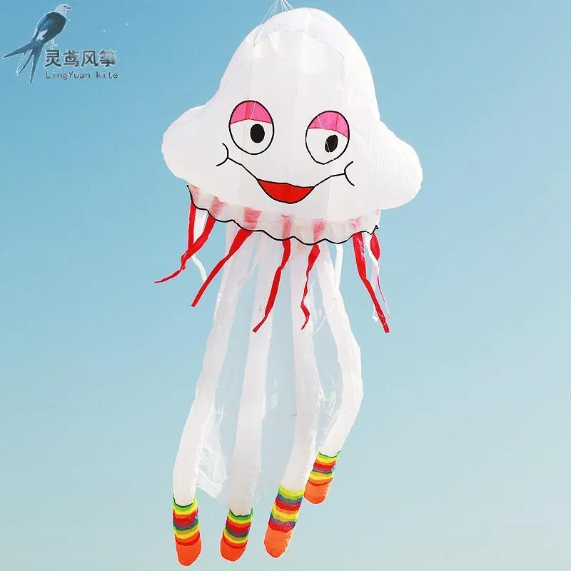 Nouveau Haute Qualité Personnalisé Nylon Parapluie Tissu Clownfish Méduse Ours Tigre Dessin Animé Manche À Air Pour Pilote Et En Plein Air Bon Cerf Volant