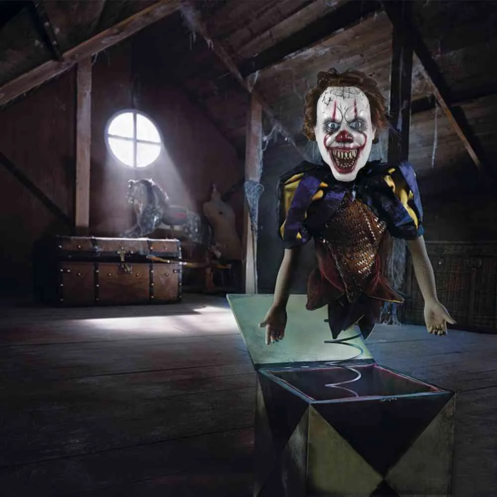 Cosmask Horror Clown Halloween Костюм вечеринка жуткое страшное украшение реквизит бенни маска