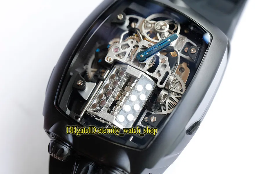 Eternity Sport Watches mais recentes produtos Super Running 16 Cylinder Motor Dial Epic x Chrono Cal V16 Mens Automático Assista PVD Black 237z
