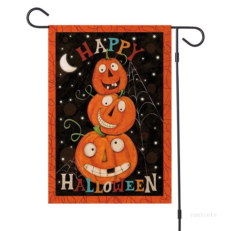 Drapeaux de bannière 47 * 32 cm Drapeau de jardin d'Halloween drapeau de cour en lin décoration d'Halloween 7 fournitures de fête de style T2I52379 / par mer