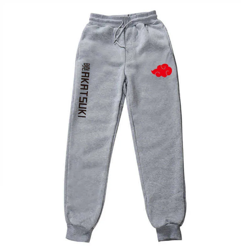 Nuovi pantaloni sportivi Pantaloni anime giapponesi Pantaloni in pile akatsuki Pantaloni da jogging stampati Pantaloni sportivi Hip hop Streetwear G1007