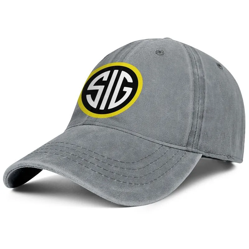 Signe élégant SIG Sauer logo Unisex Denim Baseball Cap Blank Logos personnalisés Chapeaux Logo vintage American SAUER Black camouflage o309M