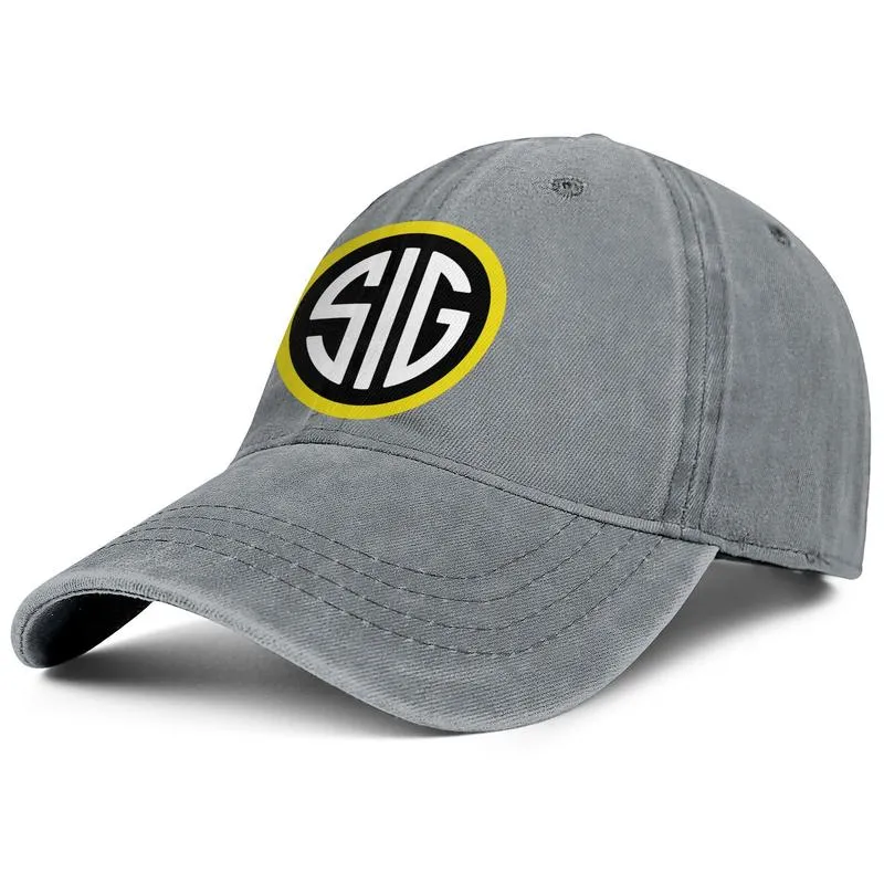 Stijlvolle teken SIG Sauer logo Unisex Denim Baseball Cap leeg gepersonaliseerde hoeden logo's Logo vintage Amerikaanse SAUER zwarte camouflage o309M