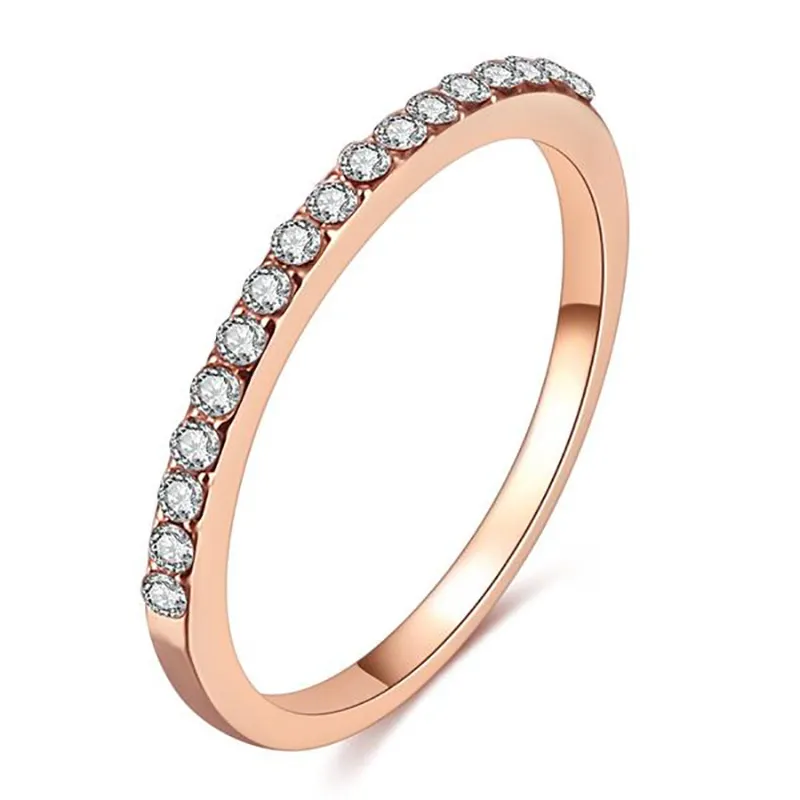 Minimalist Women's Micro-Inlaid Zircon Ring All Match Index Finger Ring Gift High-Profile Figure