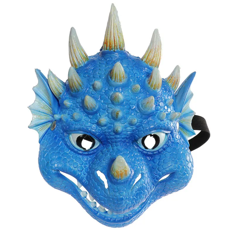 PU-Drachen-Cosplay-Maske für Kinder, Halloween, Ostern, Karneval, Kostümmasken in 5 Farben, Maskerade-Requisiten, Maske HNA19004