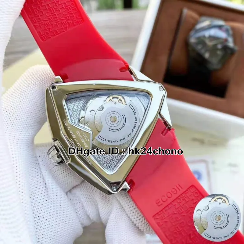 Часы высокого качества 42 мм Ventura Elvis80 Мужские автоматические часы H24551331 H24551731 Черный стальной корпус с PVD-покрытием Дата Мужские спортивные Ru252M