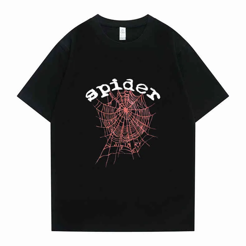 Spider Young Thug King Tshirt  555555 Angel Number Series T-shirt Men Women 1:1high Quality Web Pattern Print Tees