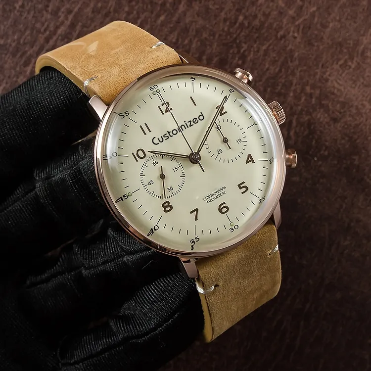 Orologio cronografo meccanico stile Bauhaus in Germania Orologio da polso semplice vintage in acciaio inossidabile260Y