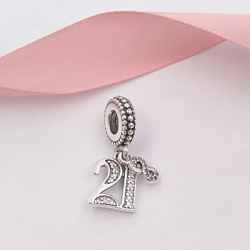 trendige Schmuckherstellungssets, 925er Sterlingsilber, Fußkettchen, Ketten, Perlen, Pandora 21 Years of Love Charms, Damen, Herren, Armbandhersteller für Teenager, Halsketten für Männer, DIY 797263CZ