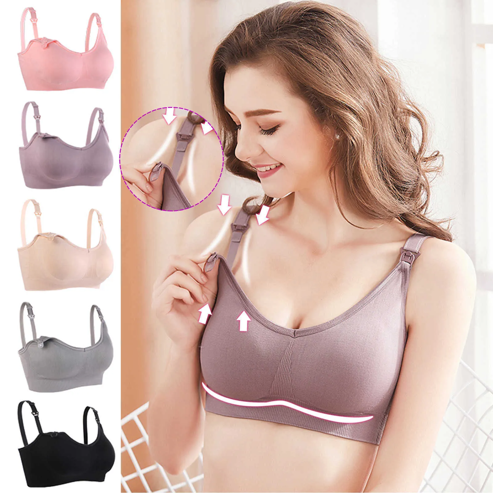 Donne incinte che allattano allattamento reggiseno maternità incinta biancheria intima allattamento al seno reggiseno maternità reggiseno allattamento anteriore le madri Y0925