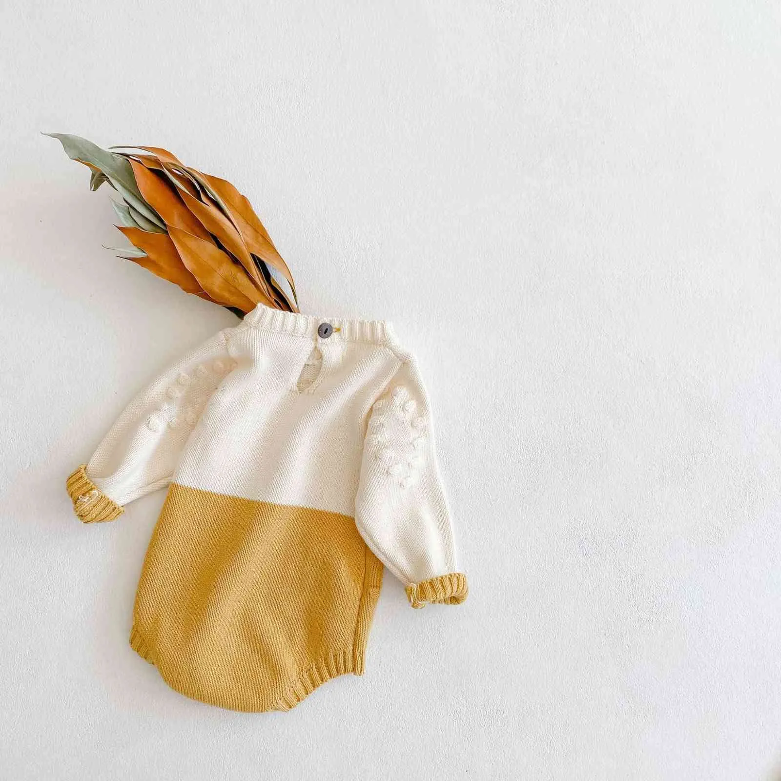Frühling weibliche Baby bestickte Pullover gestrickte Trikot Strampler Klettern Kleidung Mädchen 210515