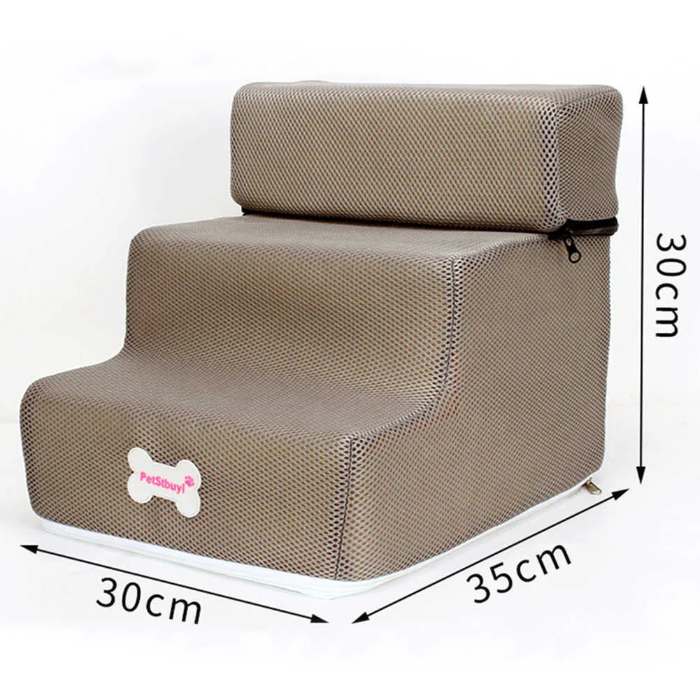 Small Dog Cats Pet 3 Steps Removable Non-slip Ramp Climbing Detachable Bed Ladder H0929303W