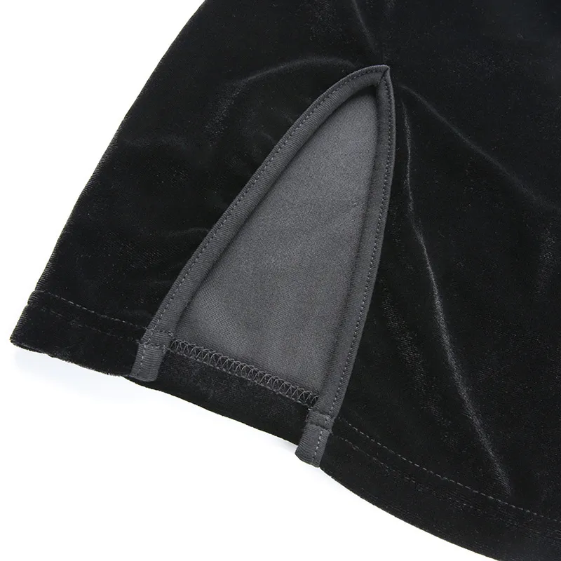 Robe en velours pour femmes cheongsam style chinois skinny mini streetwear sexy vintage harajuku été femmes slim noir Femme 210428