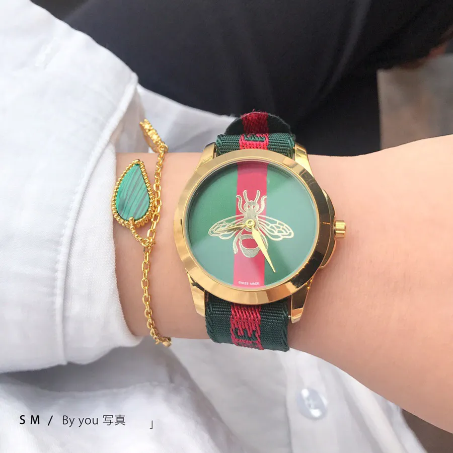 Moda Full Brand Wrist Watches Women Ladies Girl Style Luxury Canvas Band Quartz Clock