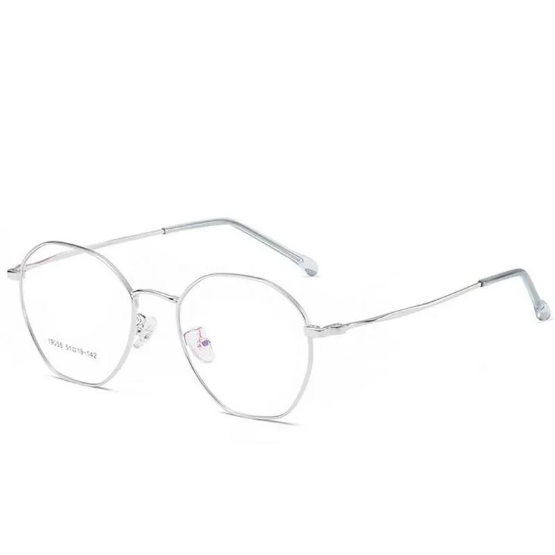 -0 5 -0 75 à -4 0 en acier inoxydable verres à proximité Femmes hommes Metal Polygon Prescription Eyeglass 1 0 1 5 4 0 Lunettes de soleil 327a