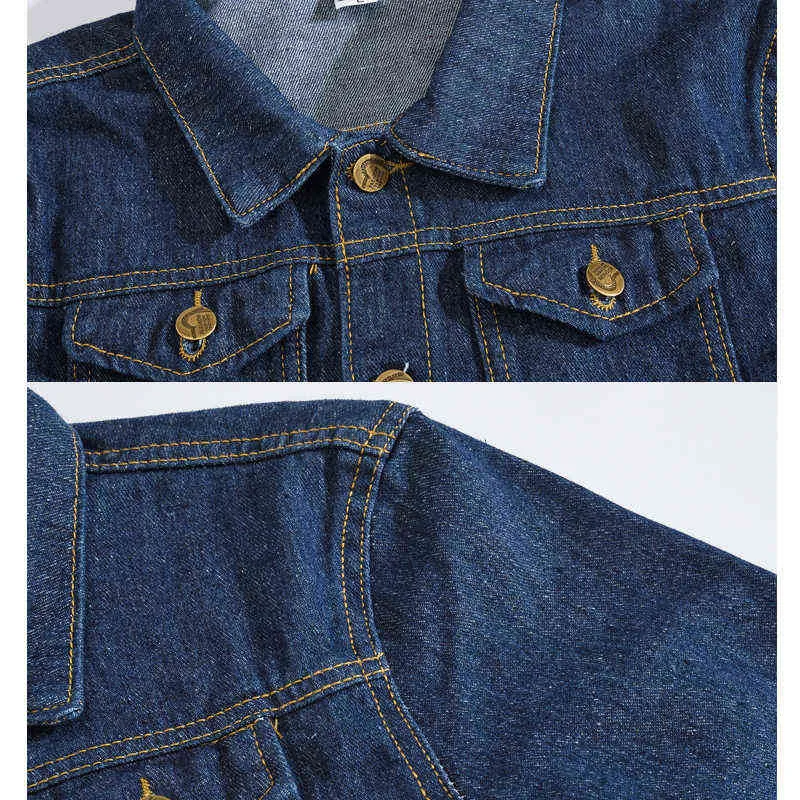 Modèles d'automne pour hommes Modèles de grande taille Veste en jean Version coréenne de la tendance mince Simple Mode Casual Top Jeans Coat 211126