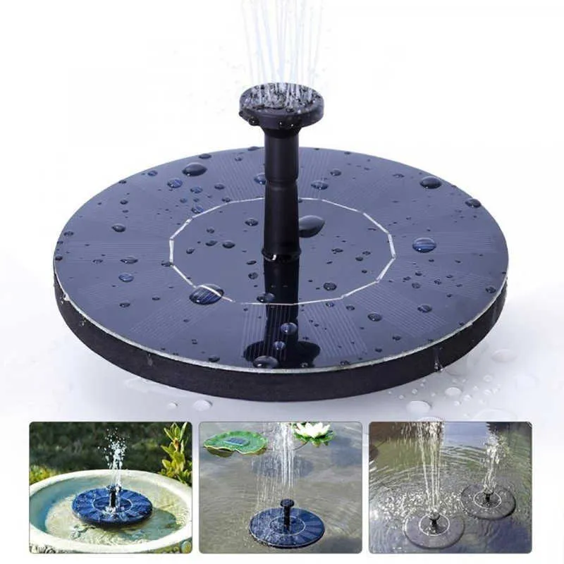 Mini fontana solare Giardino Piscina Stagno Pannello Fontana galleggiante Decorazione Goccia d'acqua 210713