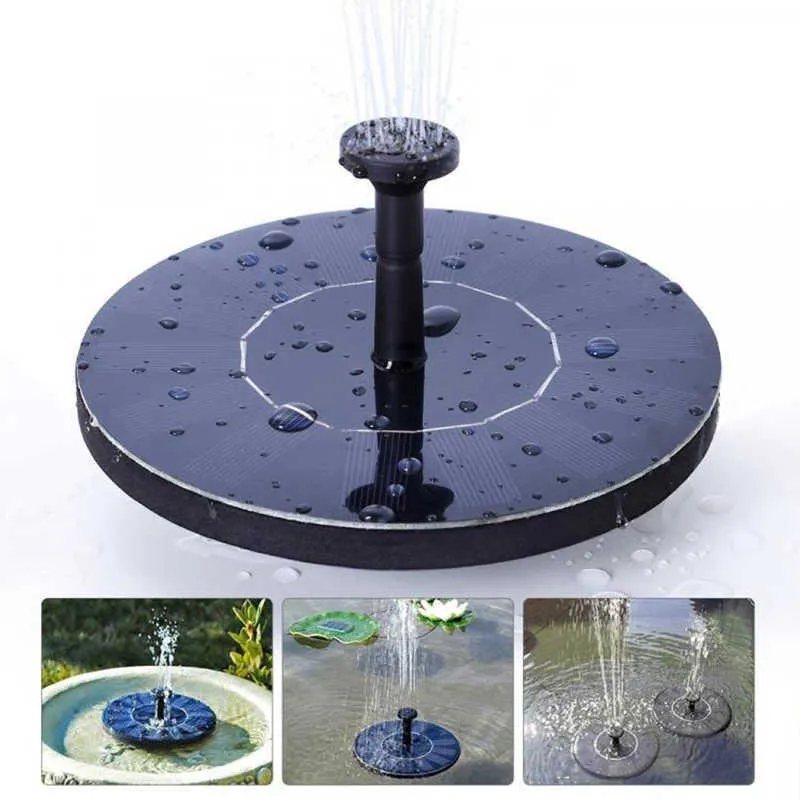 Mini Solar fountain Garden Pool Pond Panel Floating Fountain Decoration Water Drop 210713