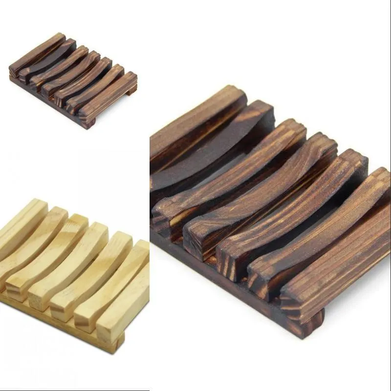 Wood Soap Dish Soap Box Soap Rack Wooden Charcoal Soaps Holder Tray Bathroom Shower Storage Support Plate Stand Customizable W161