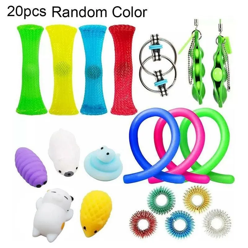 20st Toys Pack Set Stress Relief Hand Toys for Adults Kids ADHD Lägg till ångest Autism Bundle Sensory Toys Födelsedagspresent 2103301552886