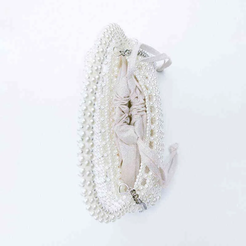 Shopping Bags Mini Pearls Beaded Woven Party Elegant Women's Trend Summer Luxury Brand Vintage Handbag 220303