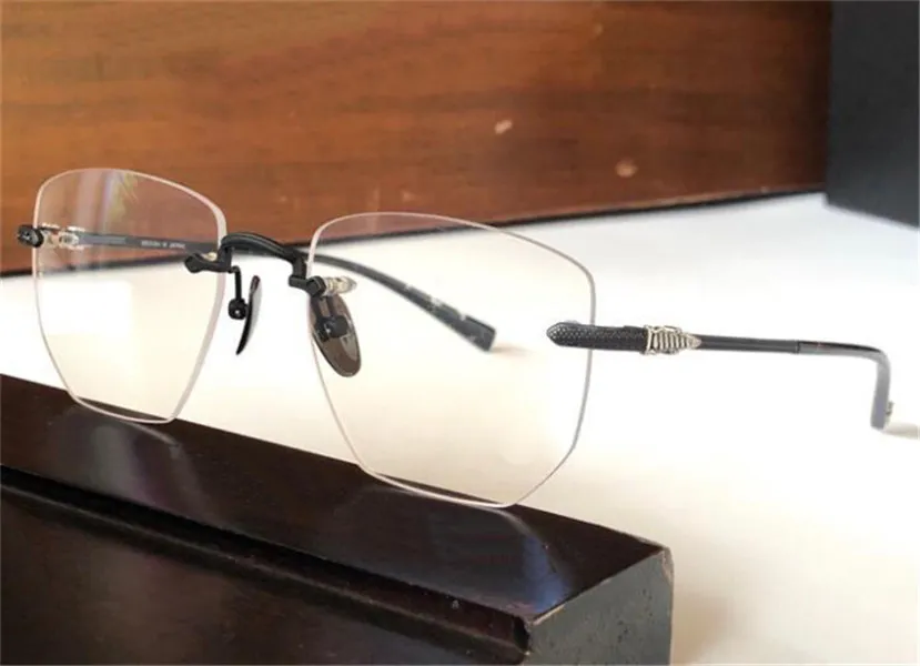 Nouveau design de mode lunettes optiques 8086 cadre carré irrégulier sans monture branches en titane style vintage simple et polyvalent avec le285q